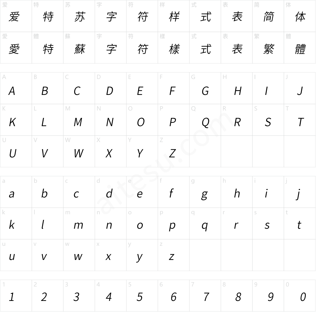 思源黑体斜体 Normal