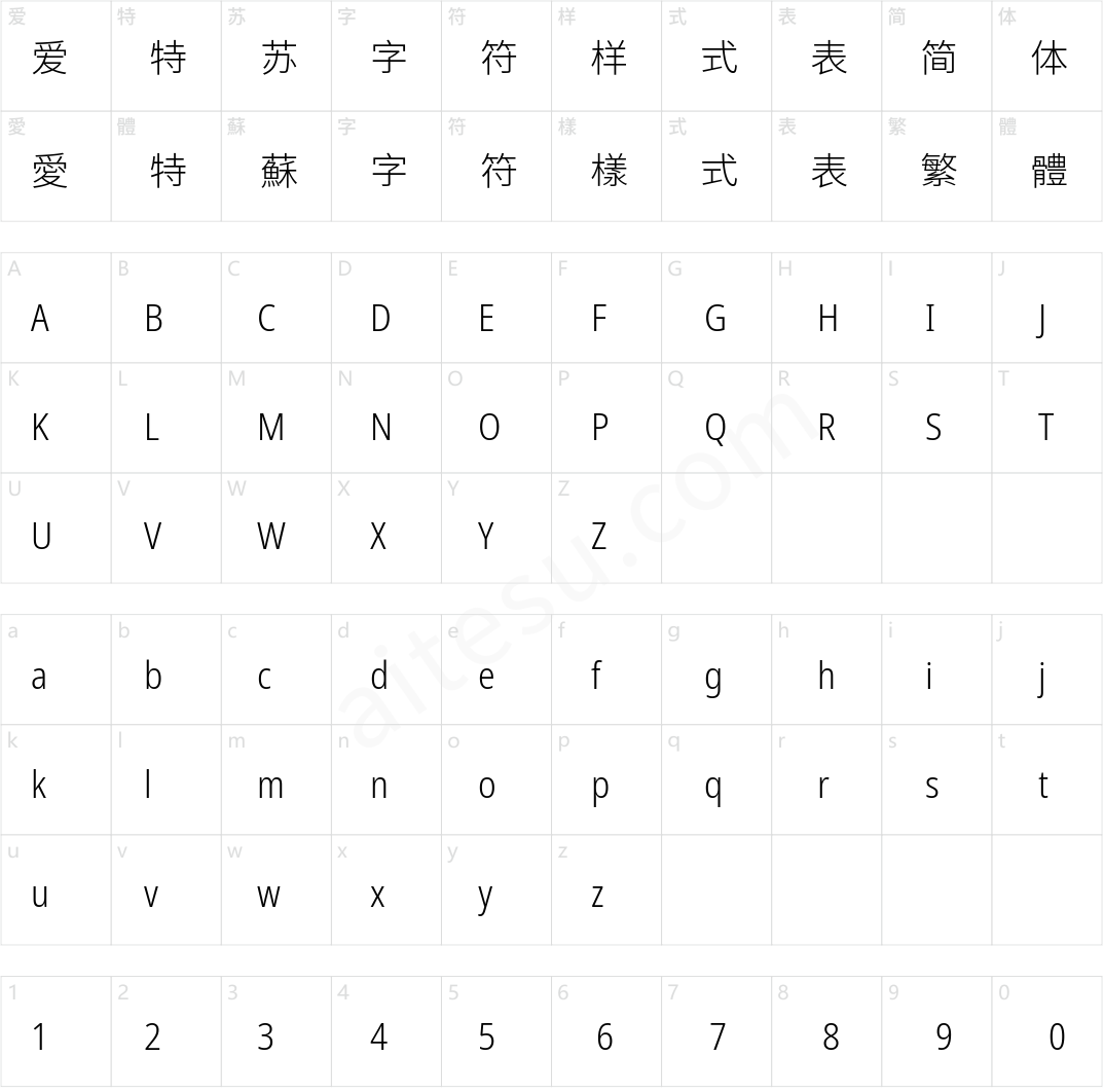 有愛鋭方 CN Condensed Light