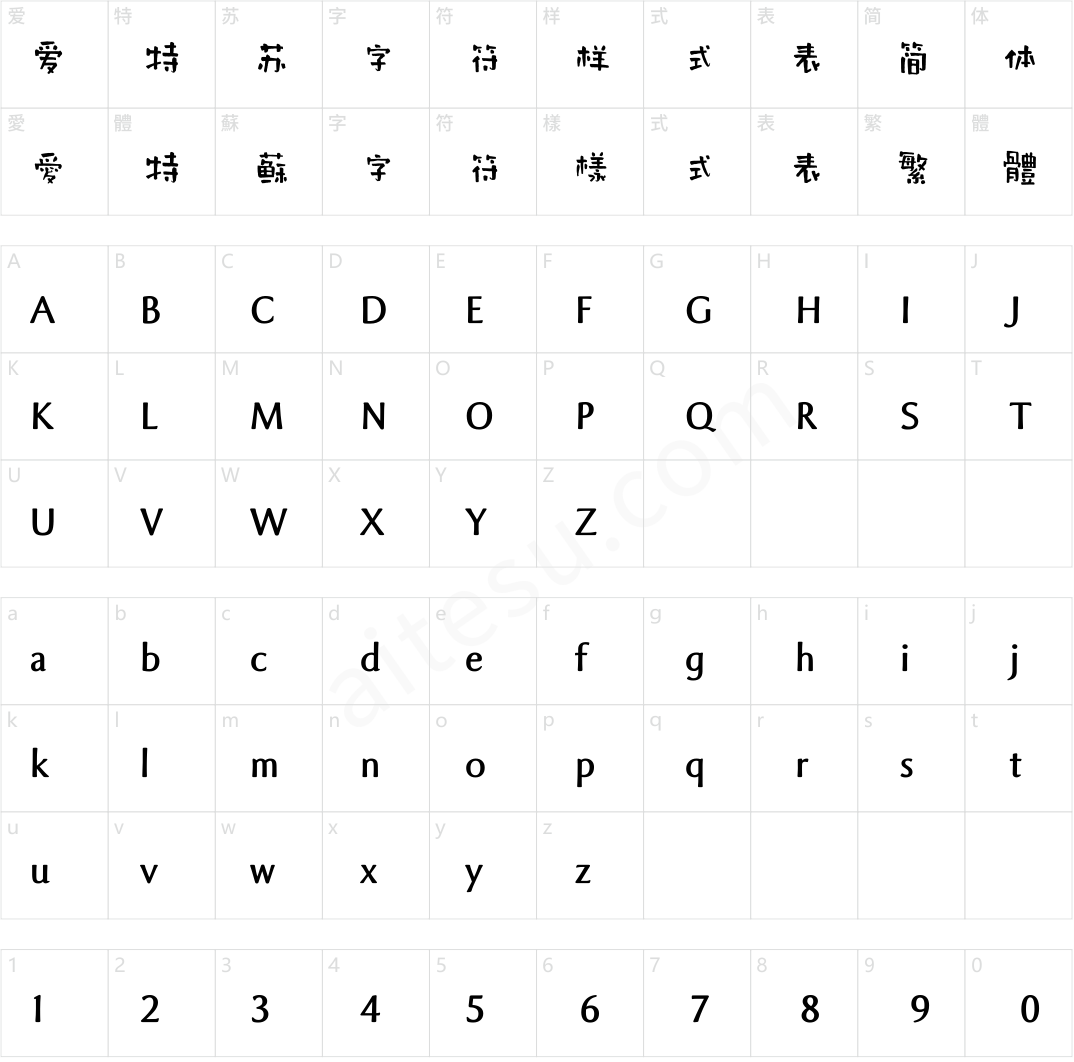 方正字汇-观想体 简繁