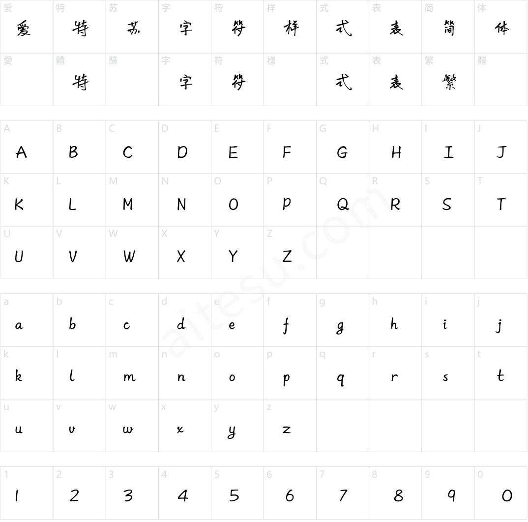 方正字汇-初见体 简