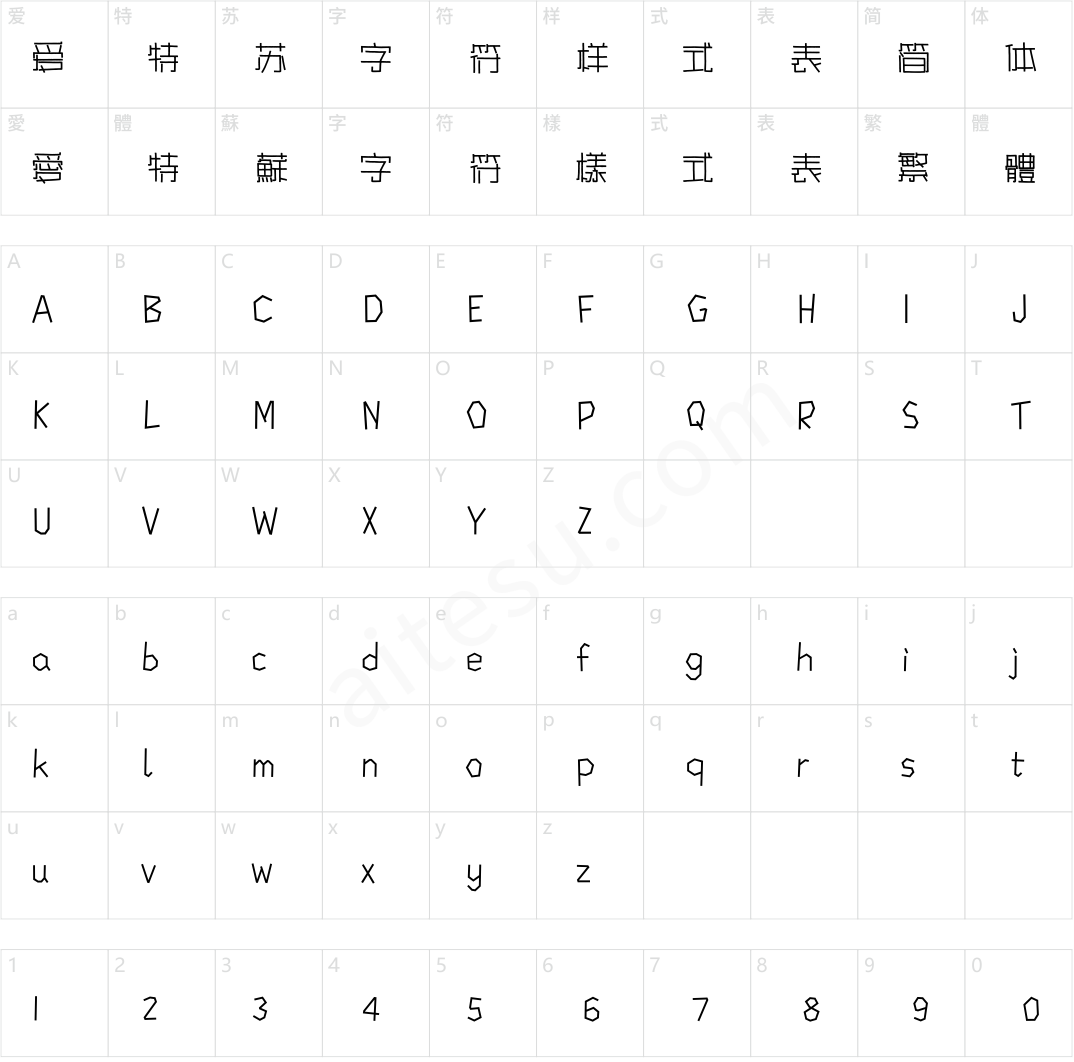 方正字汇-萌系巧云体 简繁