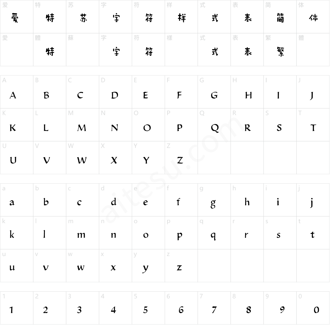 方正字汇-汝欢体 简